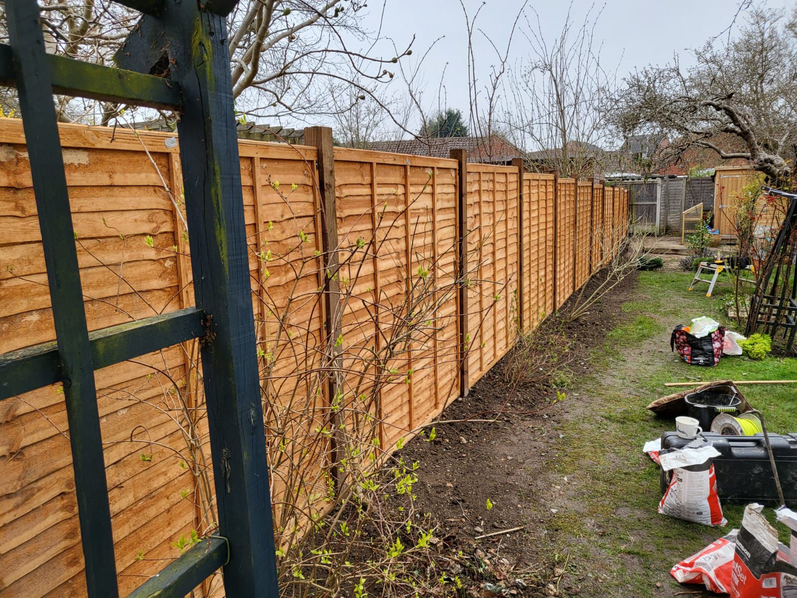 New fencing installation in Sudbury Suffolk by David Price Building Services