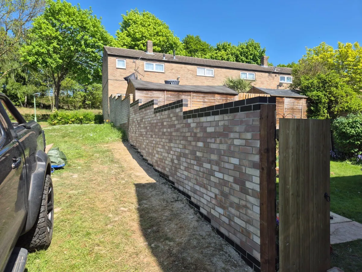 Garden boundary fence completed by David Price Building Services