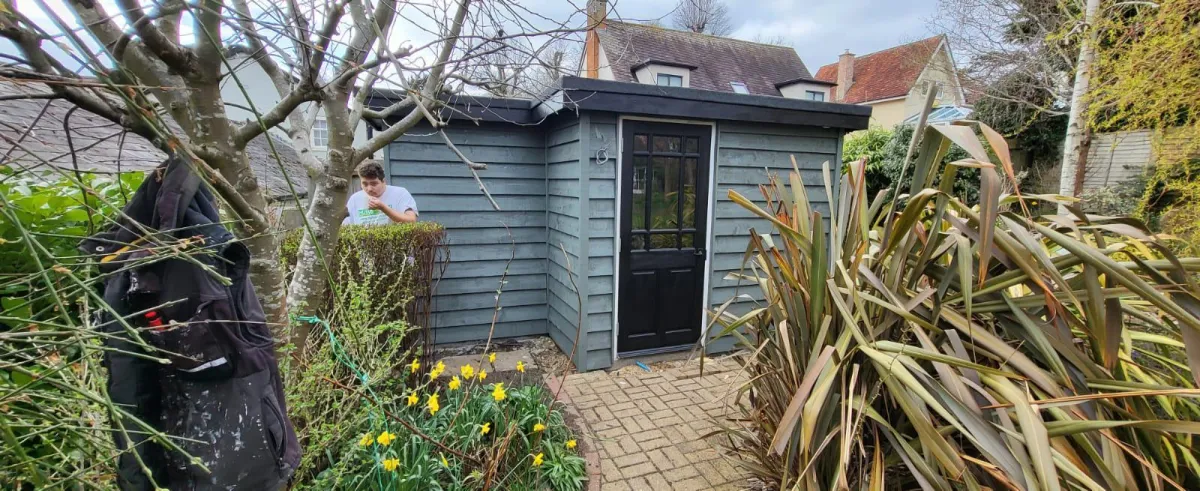 Completed garden office built by David Price Building Services in Suffolk